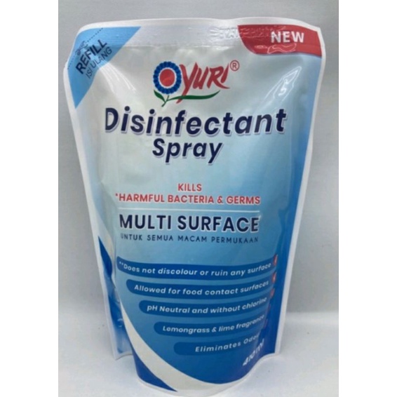 Jual Disinfectant spray YURI refill 410ml | Shopee Indonesia