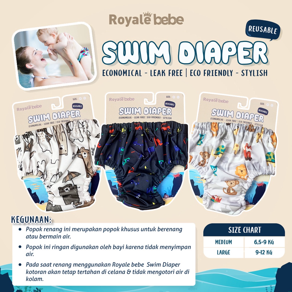 ROYALE BEBE POPOK RENANG BAYI SWIM DIAPER BABY POPOK BAYI