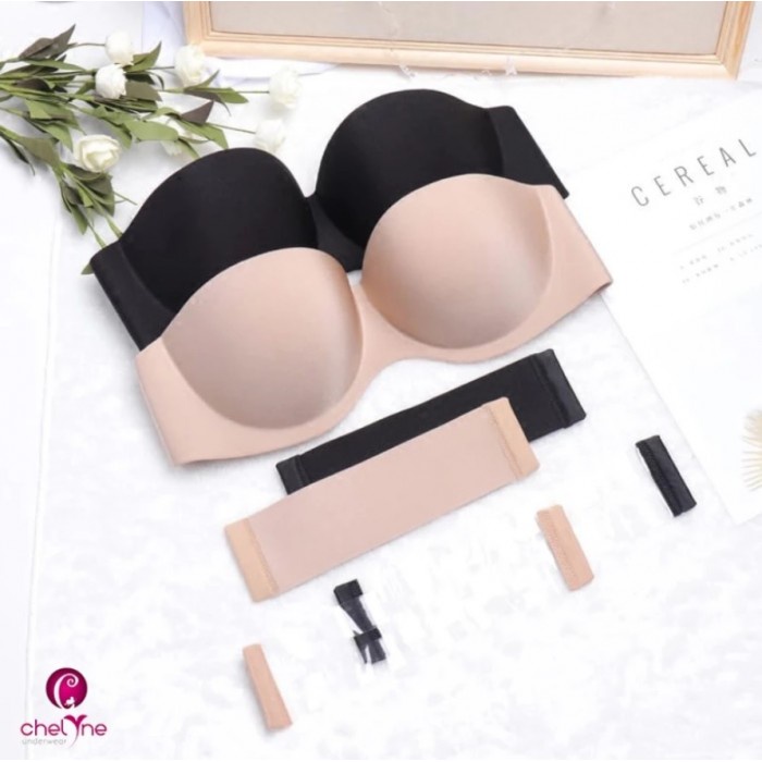 BH Seamless Bra Chelyne Backless 2 Strap Kawat 221 Tanpa Kawat 223