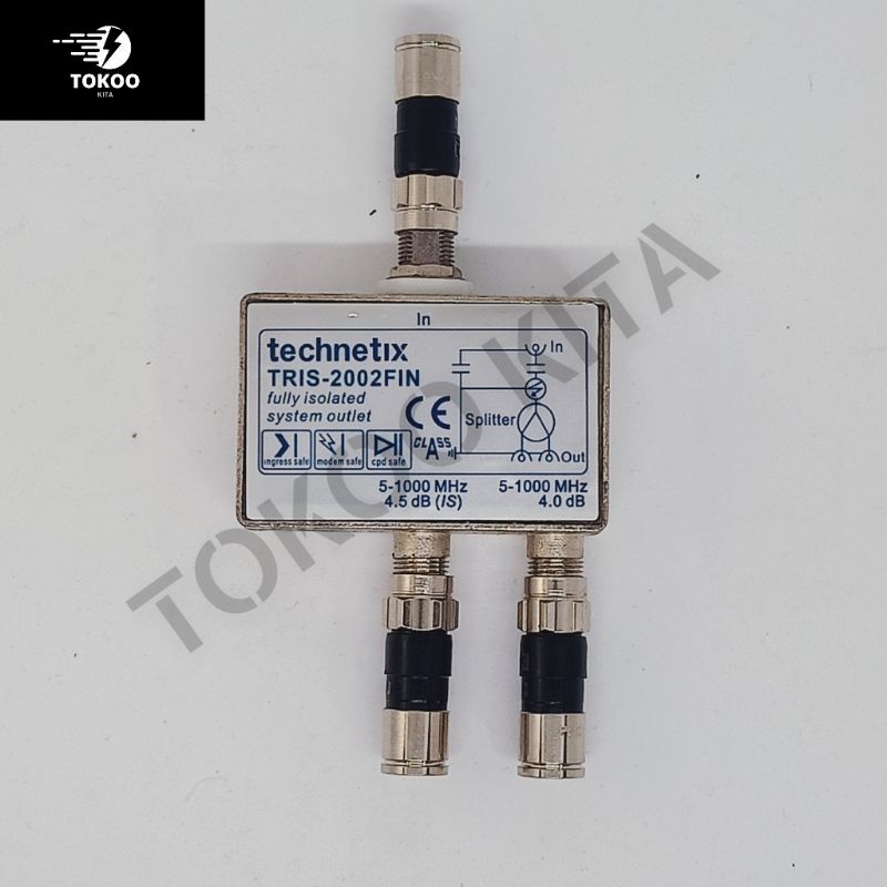 Spliter Antena TV Cabang 2 way Splitter Signal + Drat Connector Compre