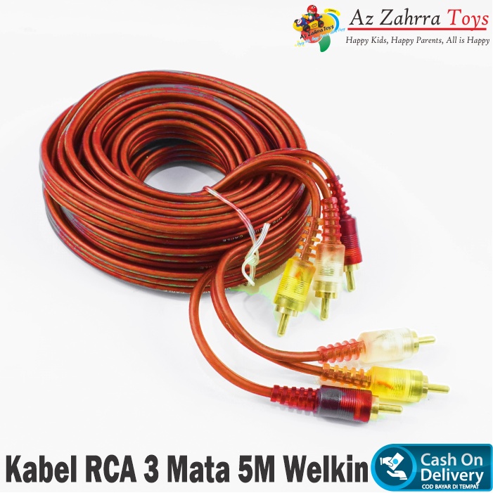 Kabel RCA 3x3 WELKIN 3 Meter Kabel RCA WELKIN High Grade Ofc Audio Cable