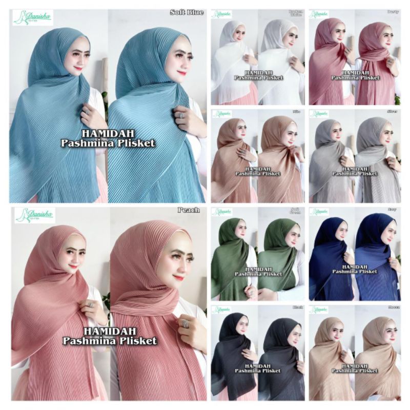 READY HAMIDAH PASMINA PLISKET PADI BY DANISHA