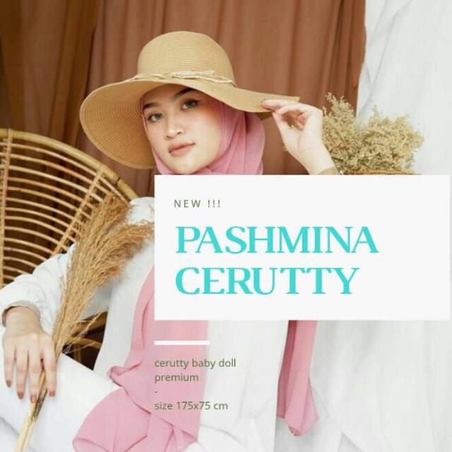 175x75 JILBAB PASHMINA CERUTY BABYDOLL PREMIUM / PASHMINA LOZY CERUTI BABYDOLL TEPI JAHIT BY IZZA