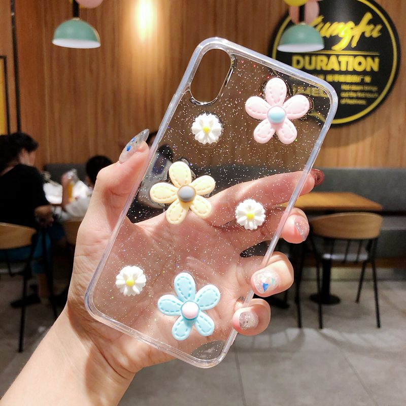 VIVO DIY Flower Clear Soft Case OPPO A57 A39 F1S K3 Realme X A3S Realme C1 F5 Youth F9 Pro F11 A7 A5S A12 A5 A9 2020 K5 Realme XT A31 2020 Reno 3 A91 Casing VIVO V5 V5S Y83 Y91C Y93 Z1 S1 Pro Y11 Y12 Y15 Y17 Y19