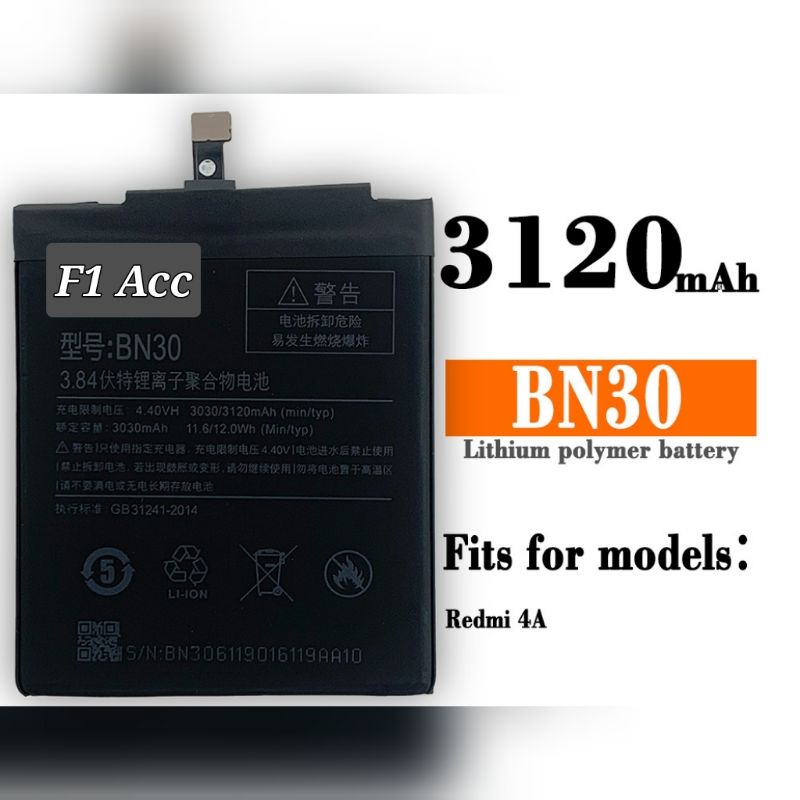 Baterai Batre Xiaomi Redmi 4A/ 4A Prime BN30 ORIGINAL Baterai Xiaomi Bn30 Redmi 4a