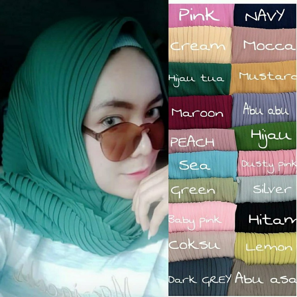 75+ Tren Gaya Warna Warna Jilbab Pashmina Plisket, Warna Jilbab