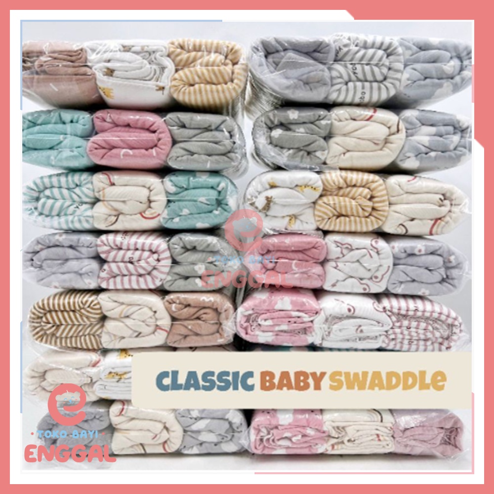 3 Pcs BEDONG BAYI (CLASSIC BABY SWADDLE) YOBO BY BABYU