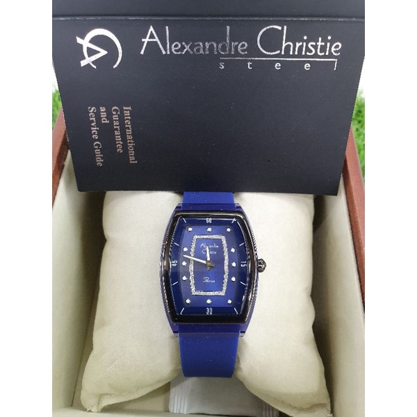 alexandre christie 2847lh biru ring hitam wanita