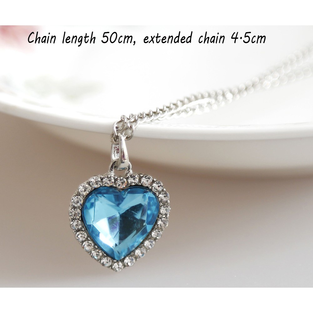 Fashion Crystal Full Rhinestones Titanic Heart of Ocean Necklaces Jewelry Gift