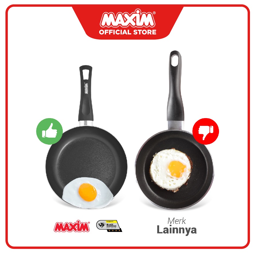 Maxim EZP Panci Teflon Anti Lengket 18cm / 3.5L Pourpan + Tutup Kaca