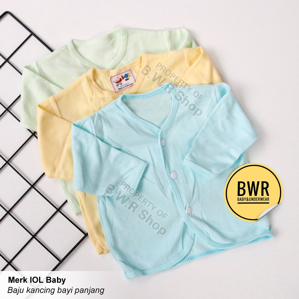 Baju Bayi IOL Kancing PANJANG / Baju Anak 3-6 Bulan Lengan Panjang Newborn | Bwr