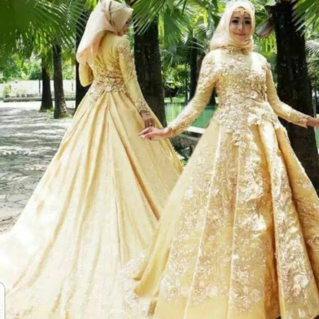 Gaun pengantin muslimah - gaun pengantin hijab - gaun prewedding - wedding dress -kebaya -pernikahan