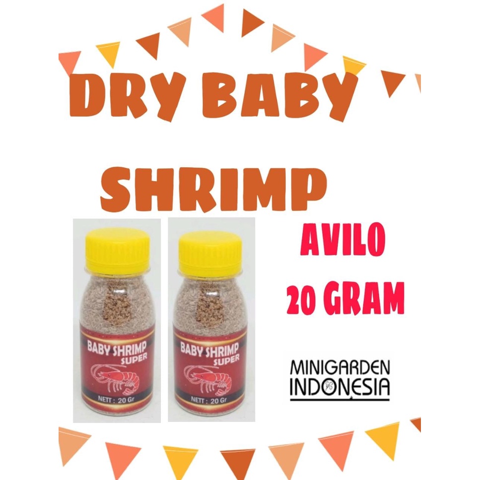 AVILO BABY SHRIMP SUPER 20 GRAM UDANG KERING ANAKAN TAMBAH WARNA IKAN