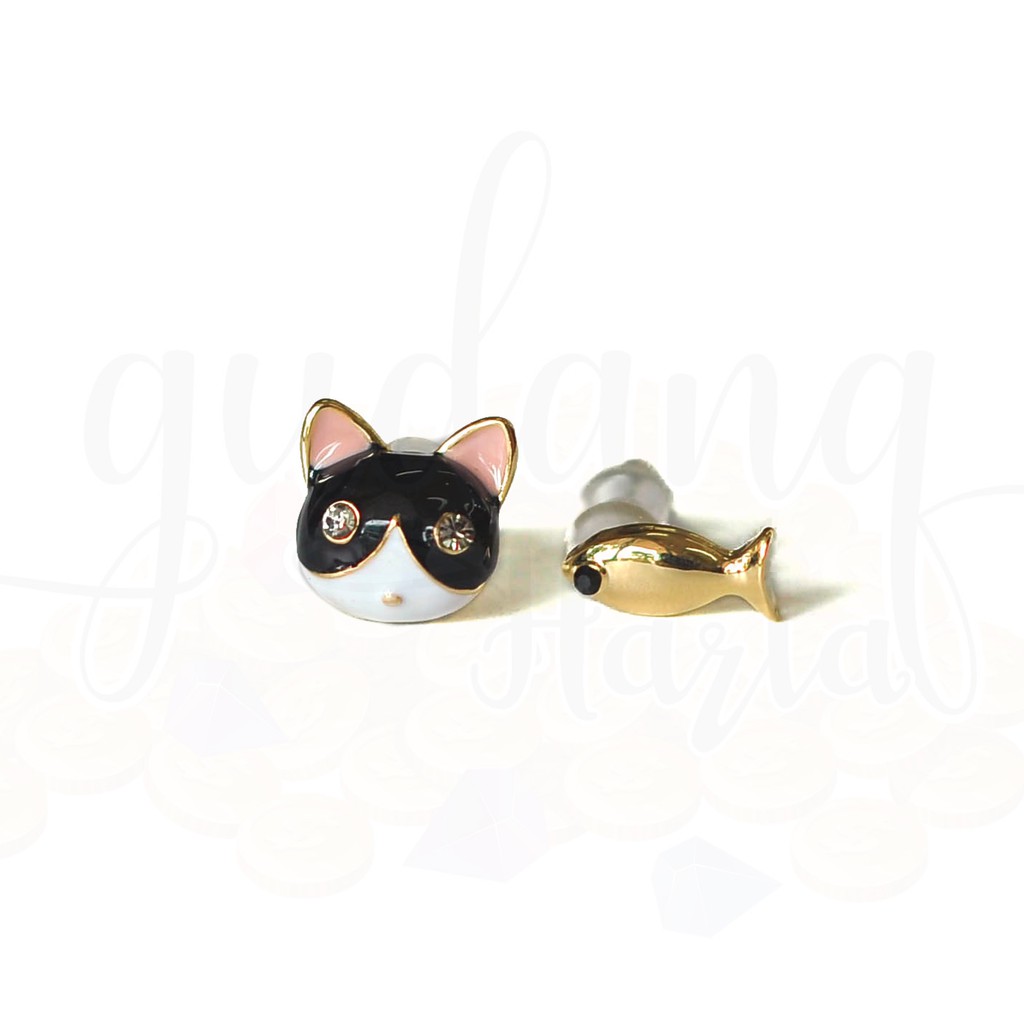 Anting Stud Cat and Fish Kucing Lucu Anting Tusuk GH 203538