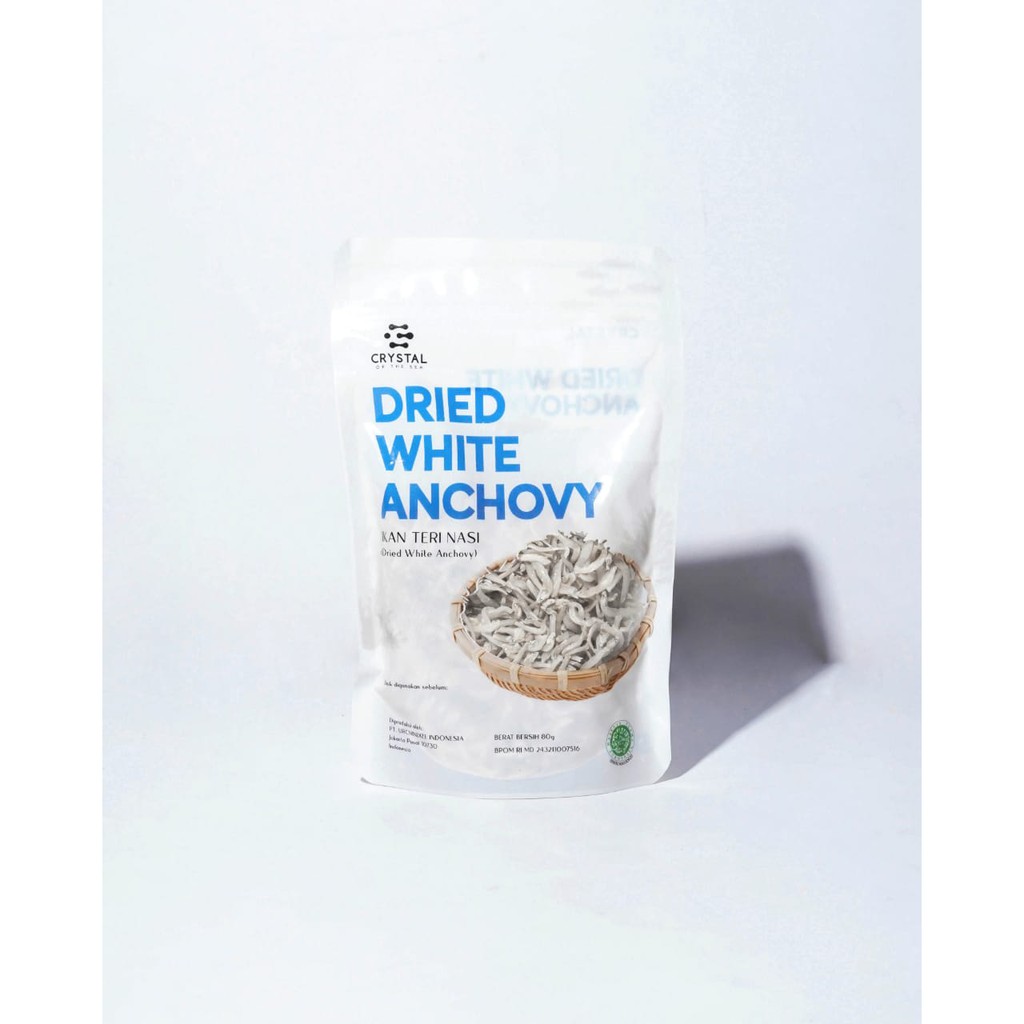 Crystal of The Sea DRIED WHITE ANCHOVY 80G Ikan Teri Kering PLASTIKAN