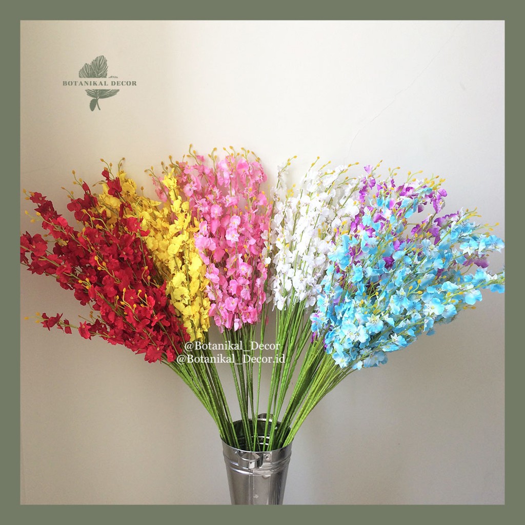 Artificial Flowers Dancing Orchid Spray Tanaman Imitasi Bunga