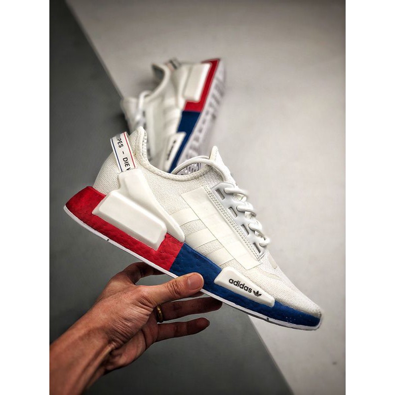 KM - ADIDAS NMD R1 V2 WHITE RED BLUE