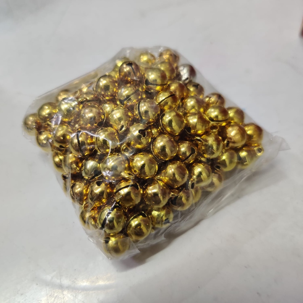 [Per 20/144] Bel 6 mm Kerincingan/Lonceng Bulat Perak Emas