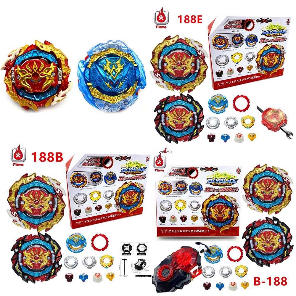 DB B188 Beyblade Astral Spriggan Cyclone Belial Shu Kurenai Spark Launcher