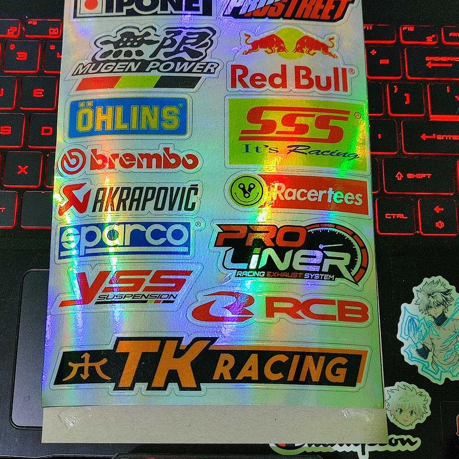 

id 0r5Qf-- STICKER STIKER RACING HOLOGRAM | STIKER MOTOR | STICKER HELM, stciker pack
