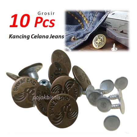 10 PCS KANCING CELANA LEVIS / KANCING CELANA JEANS