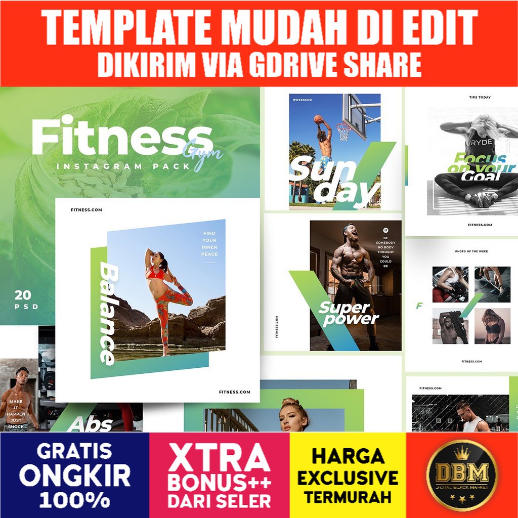 Fitness Gym Instagram Pack - Photoshop