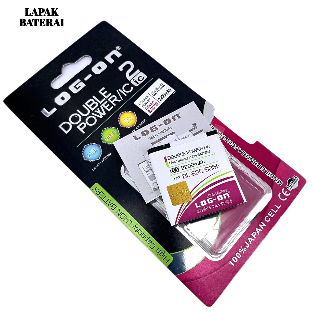 LOG - ON Advan S35F | S3C | S3 Lite Baterai Double IC Protection Battery Batre