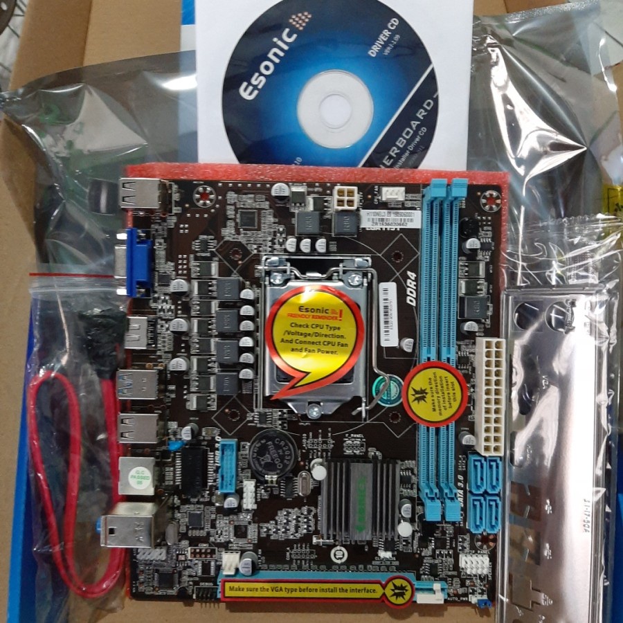 MOTHERBOARD ESONIC H110 LGA 1151 INTEL GEN 6/7 DDR4/SATA3 GARANSI 1TH