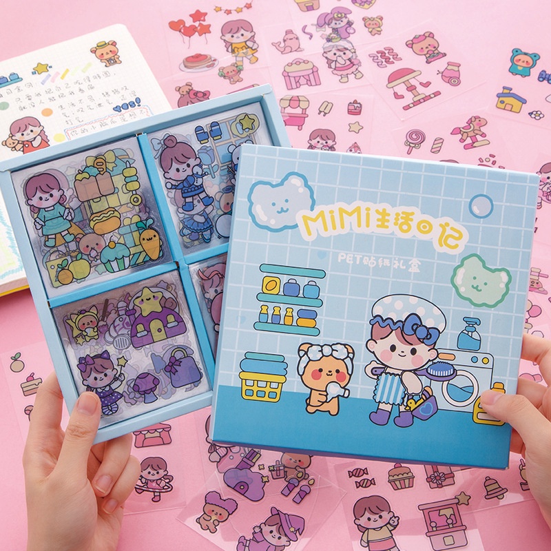 

20 Lembar Stiker Motif Kartun Perempuan Bahan PVC Anti Air Untuk Dekorasi