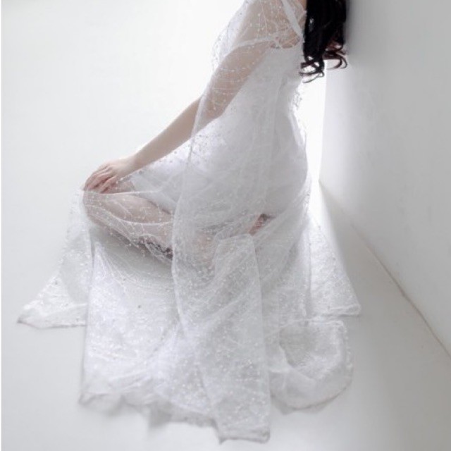 𝙏𝙪𝙩𝙪𝙡𝙡𝙚 Long Cape Kimono Pengantin Robe Pengantin