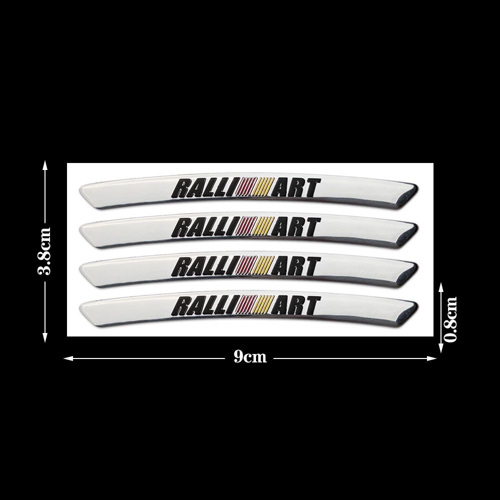 4pcs Stiker Dekorasi Velg Mobil Untuk Mitsubishi RALLIART ASX Lancer 9 10 L200 Outlander Xpander Pajero