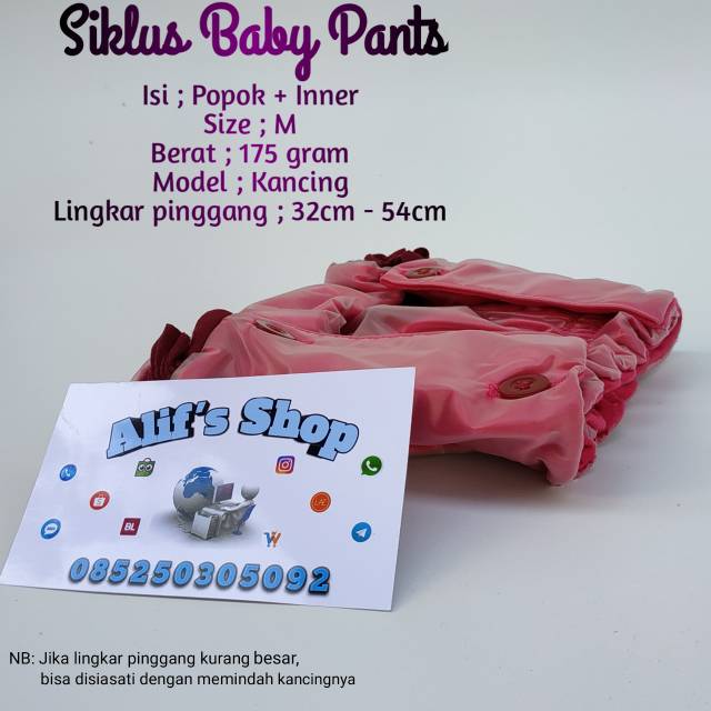 Ukuran M Siklus Baby Pants Clodi Popok Pampers Bayi Anak Kain Cuci Ulang