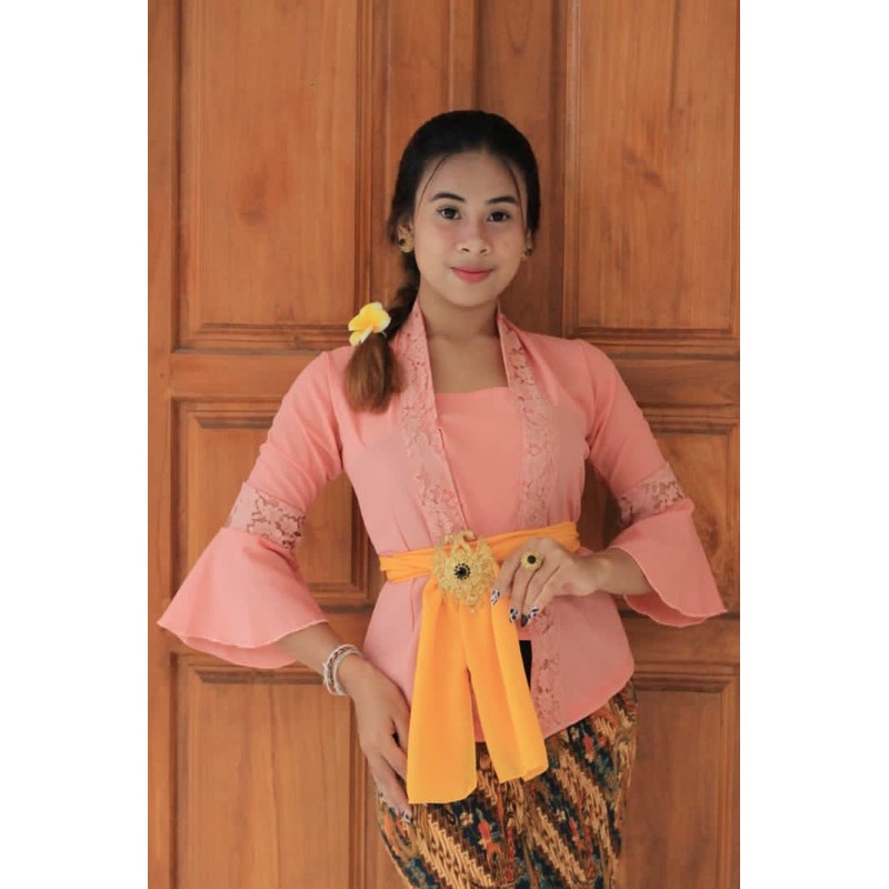 [COD] Kebaya bali semiperancis mix chifon seruti lengan lonceng / kebaya / kebaya kombinasi / kebaya-Salem