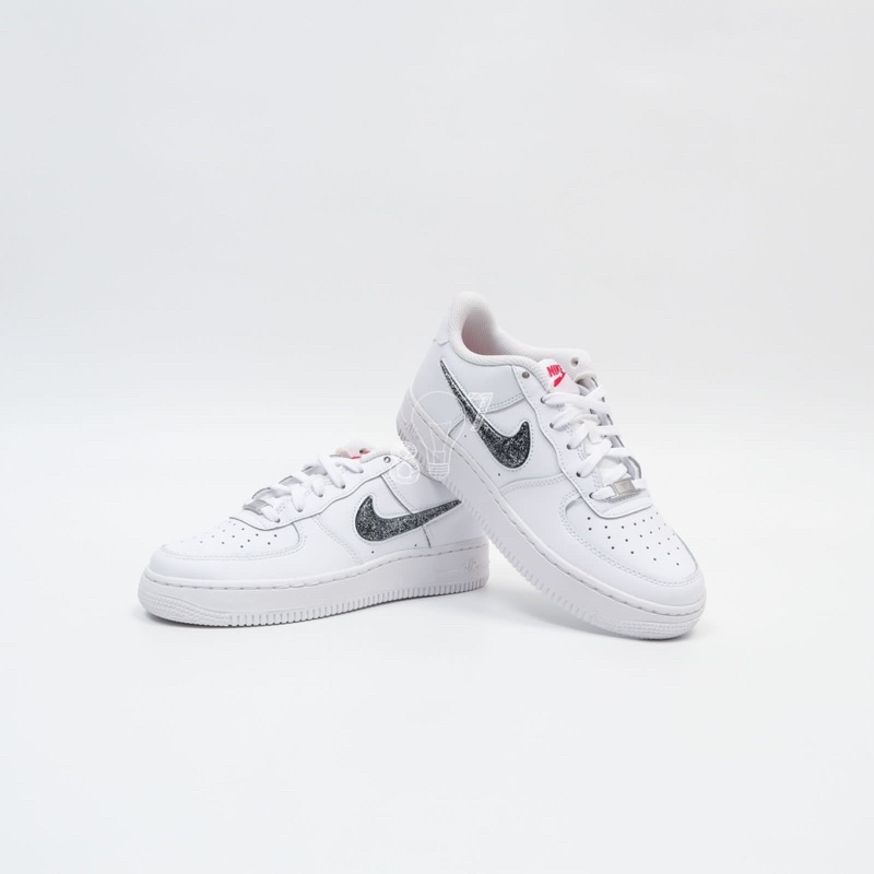 white air forces with silver