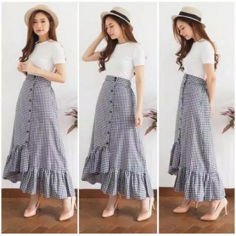 rok kerja rok rempel rok panjang korea