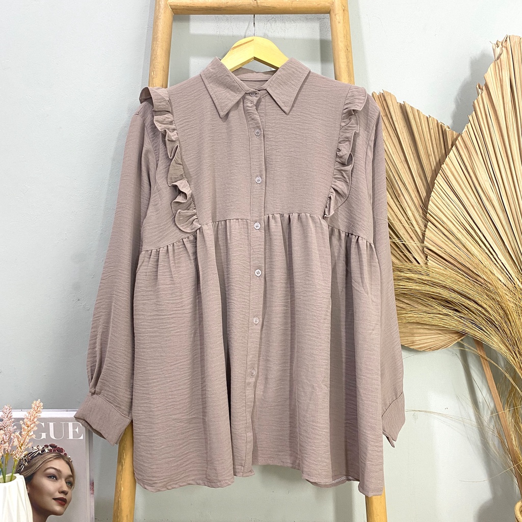 KEMEJA BLOUSE REMPEL MUTHIA KATUN AIRFLOW DAILY OFFICE SHIRT PREMIUM B614