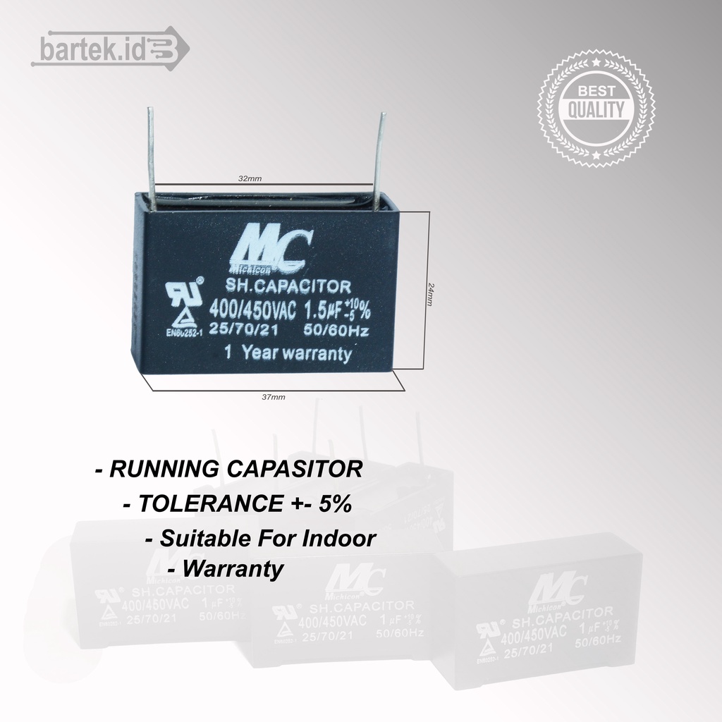 kapasitor /  capasitor indoor ac tipe Jarum / kawat