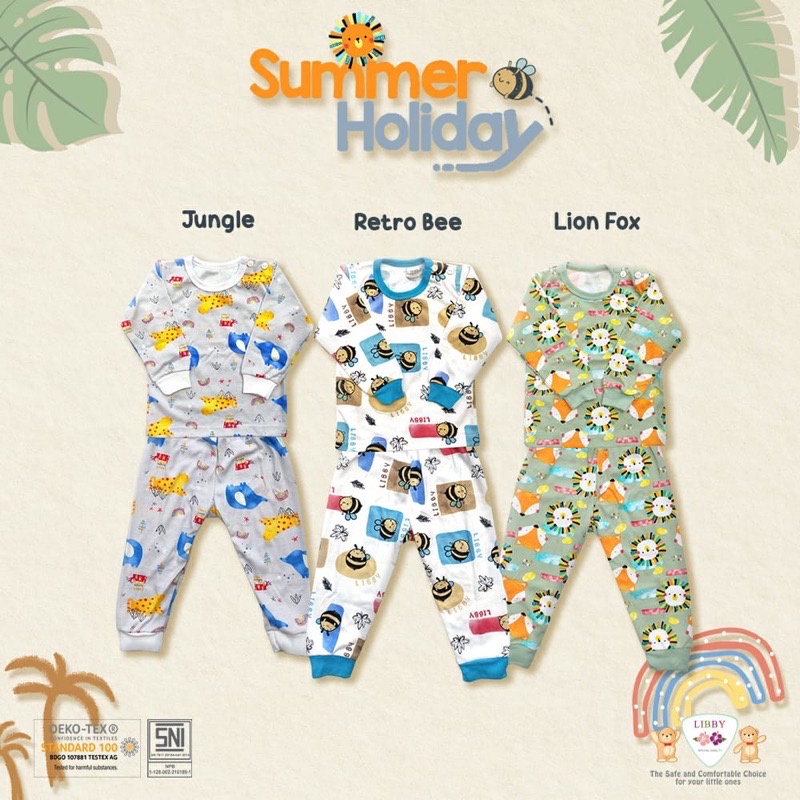 Libby stelan panjang piyama anak Dreamland SML 2L XL XXL
