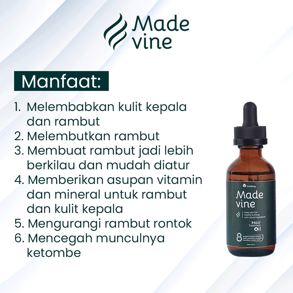 Serum Rambut Rontok Pria dan Wanita - Hair Oil Perawatan Rambut Rusak, Tipis, Kering, Bercabang, Ketombe - Madevine Hair Treatment-2