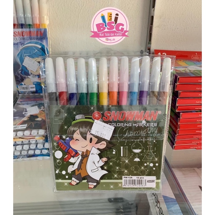 

Spidol merk SNOWMAN tersedia dalam 12warna dan 6warna