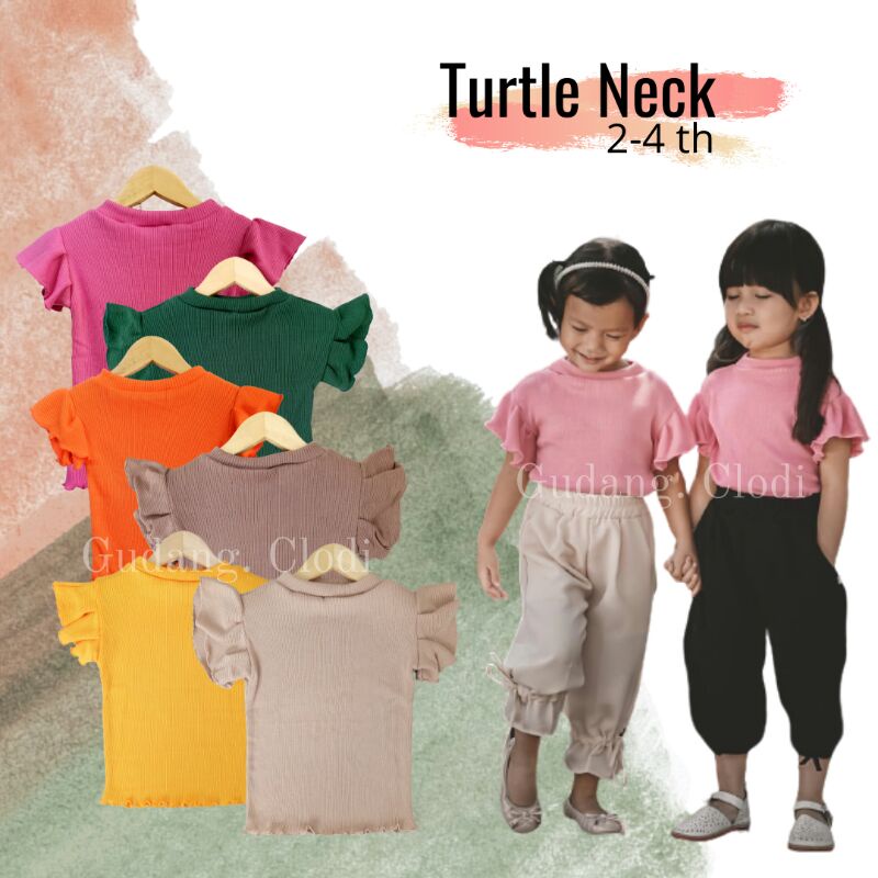 TURTLE neck 2-4 tahun GUDANG.CLODI kaos rajut anak perempuan