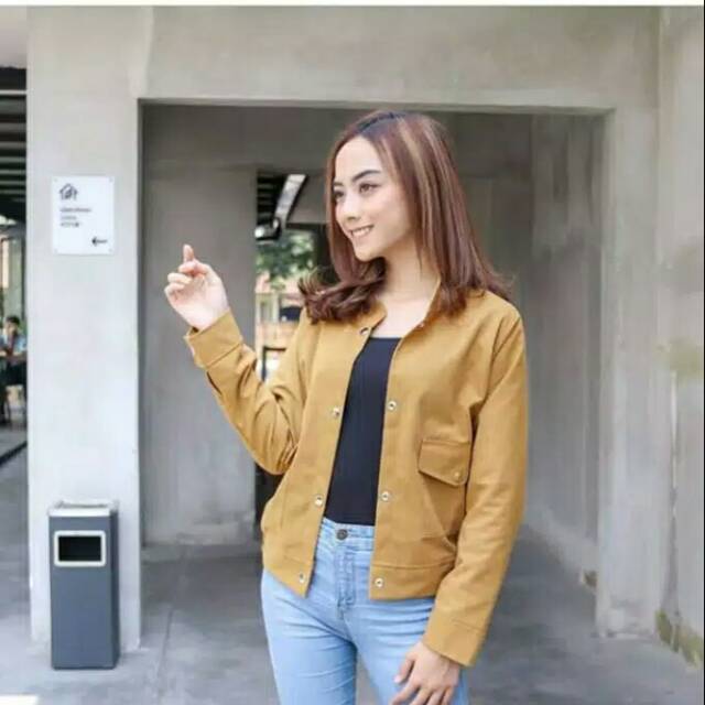 jaket selly wanita canvas