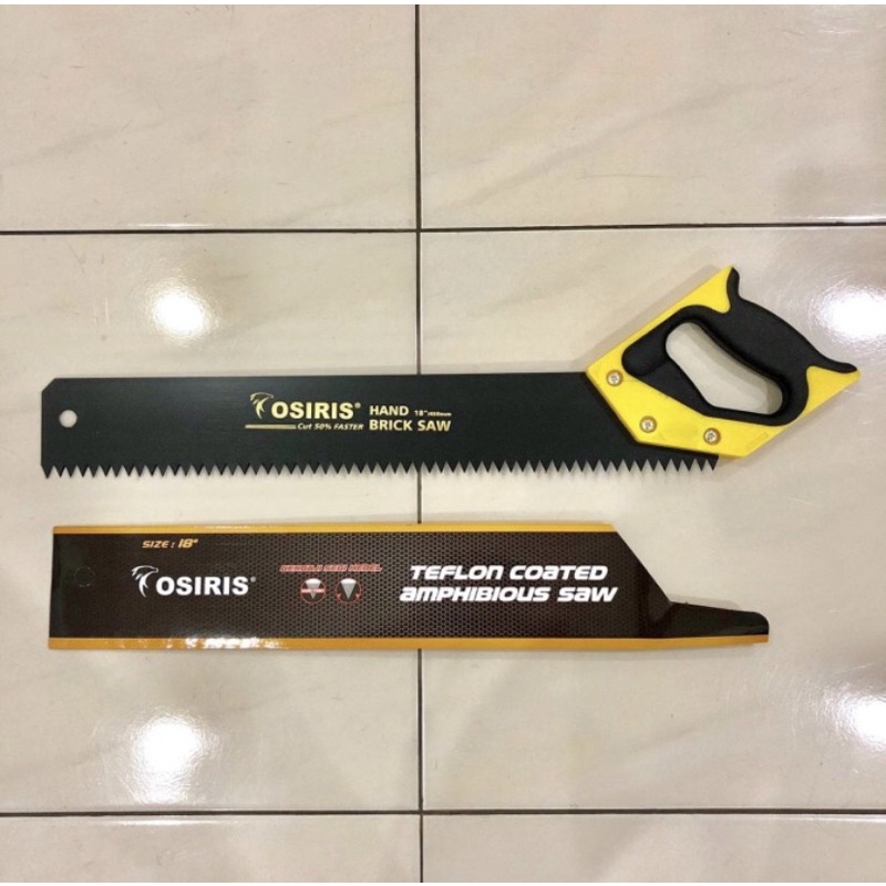 OSIRIS Gergaji petak segi bata ringan 18inci osiris handsaw 18” gg karet gagang gergaji kayu