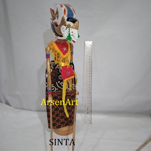 Wayang Golek Kayu Tinggi 35 cm Sepasang Rama dan Sinta (2 pcs) Plus Tatakan / Dudukan Wayang