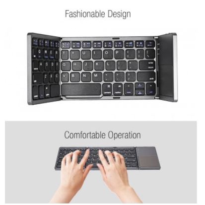 Keyboard mini bluetooth wireless 63 key multimedia foldable slim touchpad for android iphone pc laptop