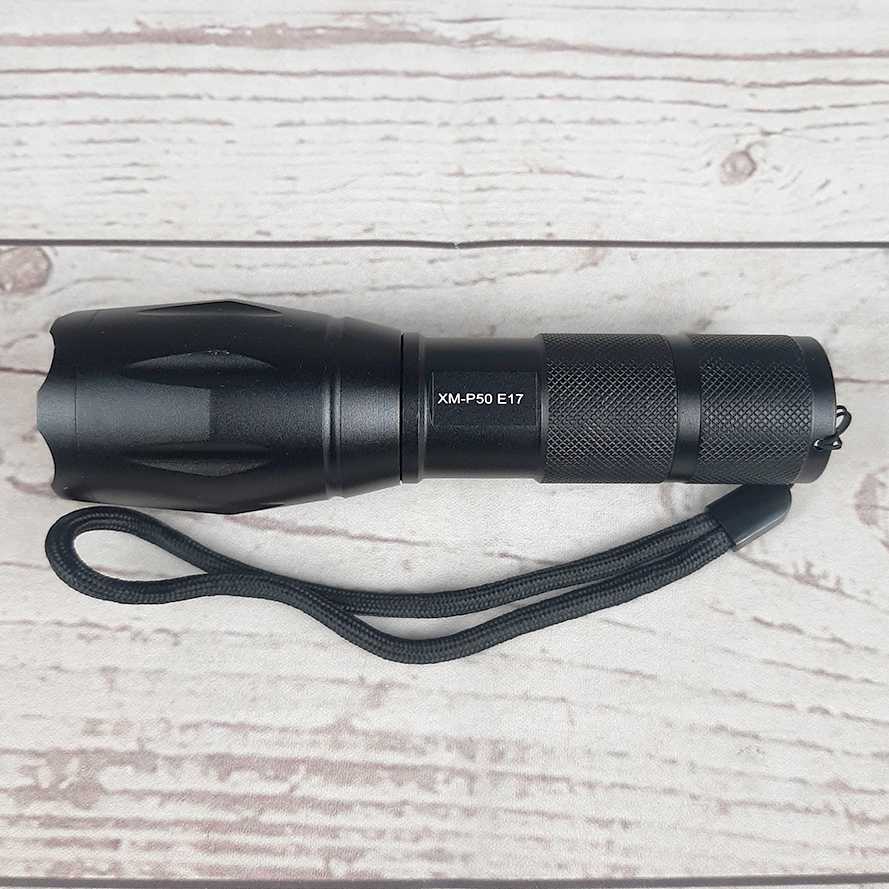 Paket Senter LED Flashlight Cree XM-P50+Baterai+Charger - E17