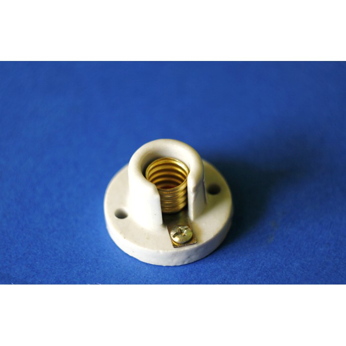 Fitting Lampu Dop CANDLE E14 Fiting Cabe Hias Led Tempel KERAMIK E 14 - Putih
