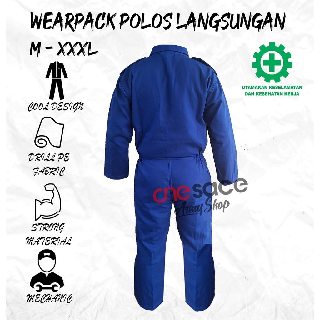 Werpack Safety Polos Harga Terjangkau | wearpack bengkel | baju bengkel | seragam kerja proyek