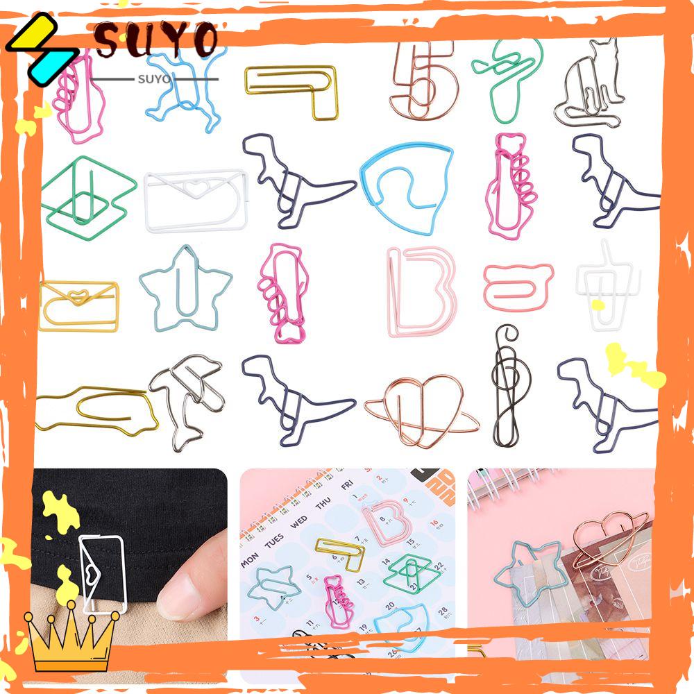 SUYOU 30pcs Colorful Paper Clips Useful Stationery Binder Clip Desk Organizer Notebook Cute Animal Shape School Office Supplies Desktop Storage Memo Bookmark