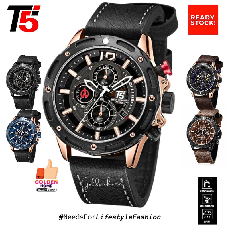 JAM PRIA T5 ORIGINAL 100% H3639 3639 H3639G CHRONOGRAPH FREE GIFT/HADIAH TAHAN AIR 3ATM BERGARANSI F